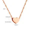 Fashion Collier Simple Heart Girls Pendant Necklace Small Love Shape Stainless Steel Hearts Clavicle Choker Jewelry
