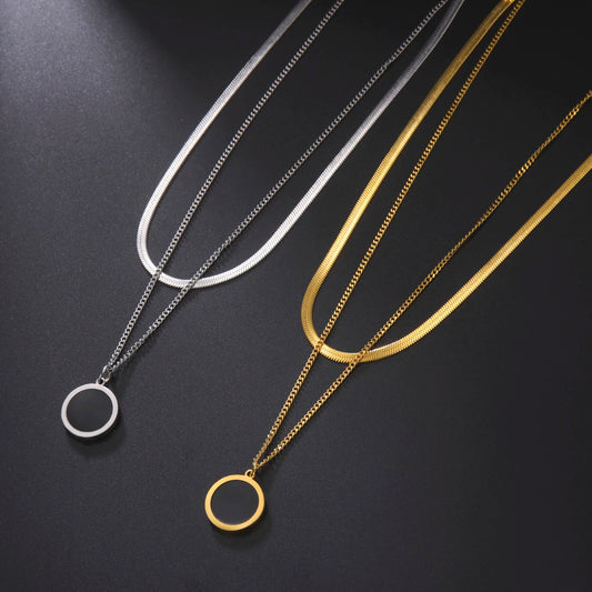 Multilayers Snake Chain Necklace Jewelry for Women Stainless Steel Disc Pendant New in Necklace Mother's Day Gift 2026