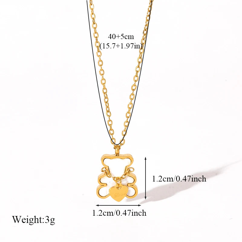 Trendy 316L Stainless Steel Gold Color Flower Floral Pendant Necklace For Women Daily Wear Exquisite Collar Neck Chain Jewelry