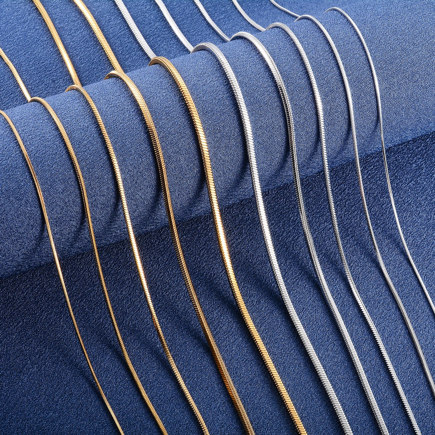 Stainless Steel Square Snake Chain Long Necklace for Women Men Choker on the Neck Collar Gold/Silver Color Jewelry Accessories