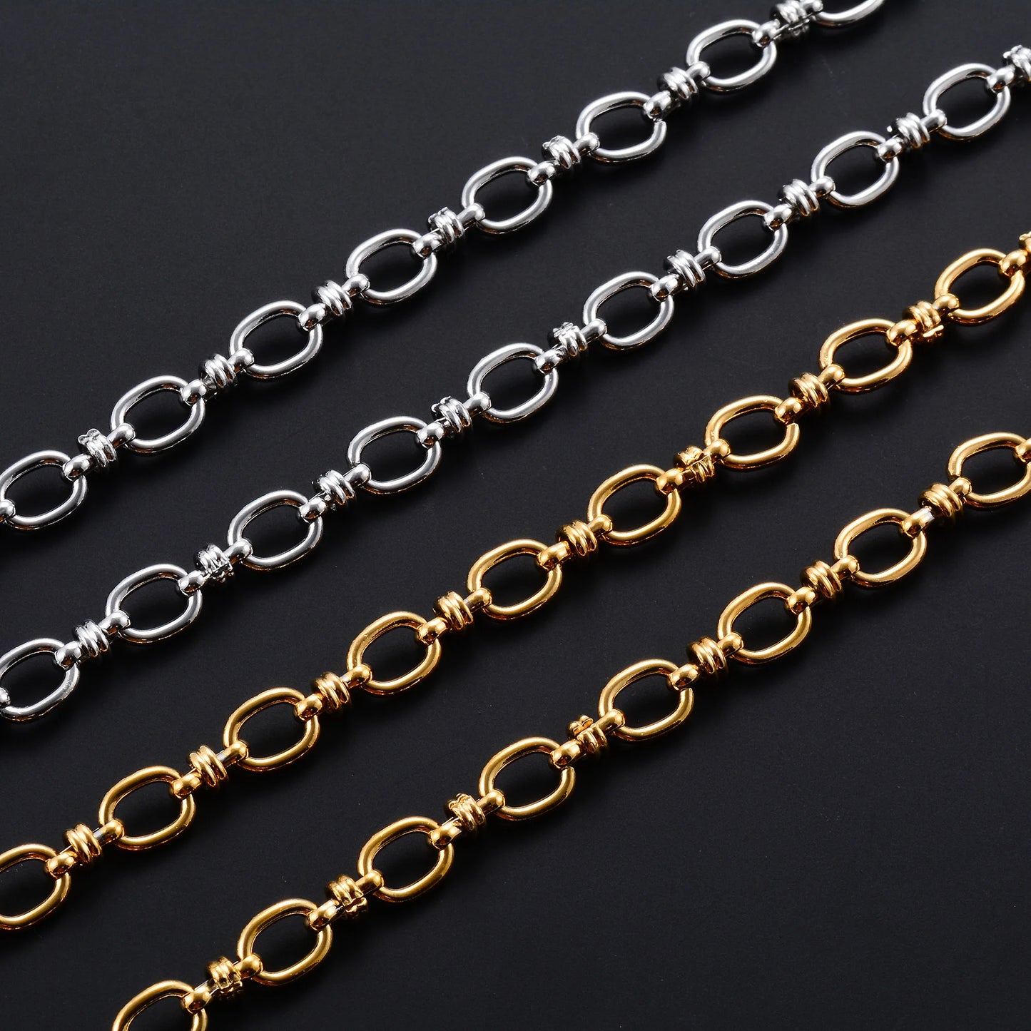 6.5mm Handmade Stainless Steel Link Big Oval Chain Necklace for Women Men Punk Hiphop Boy Chunky Gold Color Choker Metal Jewelry