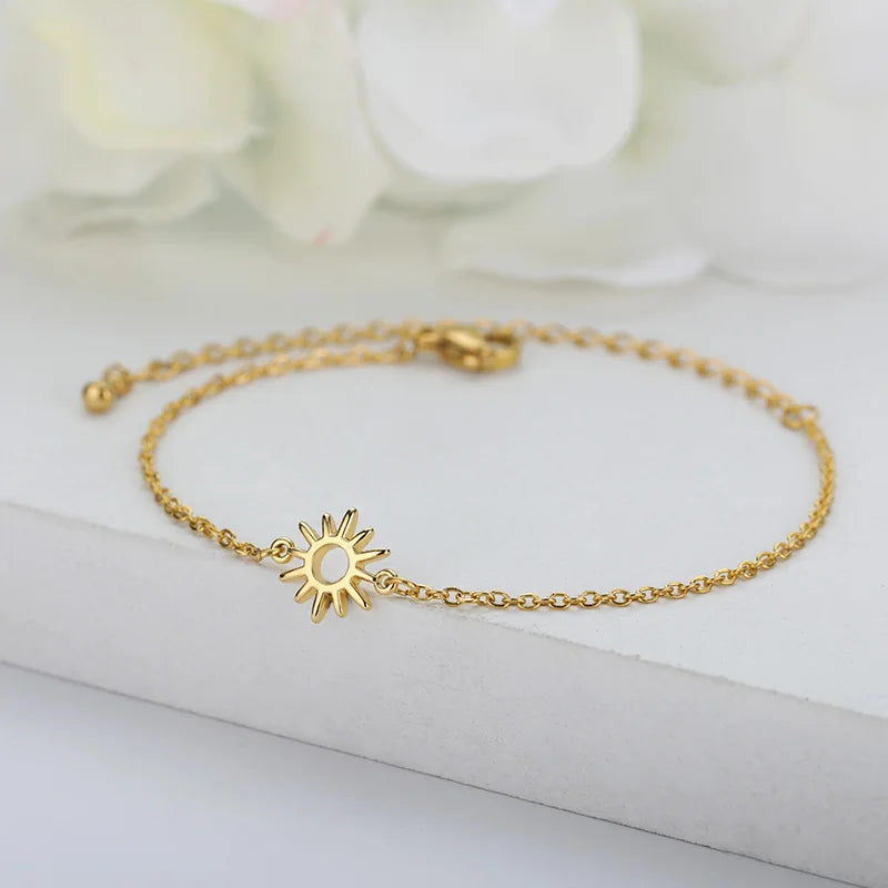 Leixure Supplies Stainless Steel Beaded Round Snake Chain Gold color Bracelets For Women - Jelwery Gifts