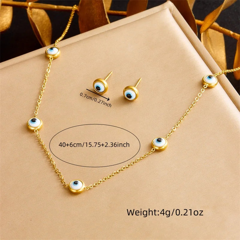 316L Stainless Steel Pearl Butterfly Flower Golden Necklace Earrings For Womens 2026 New Party Gift Fashion Jewelry Set