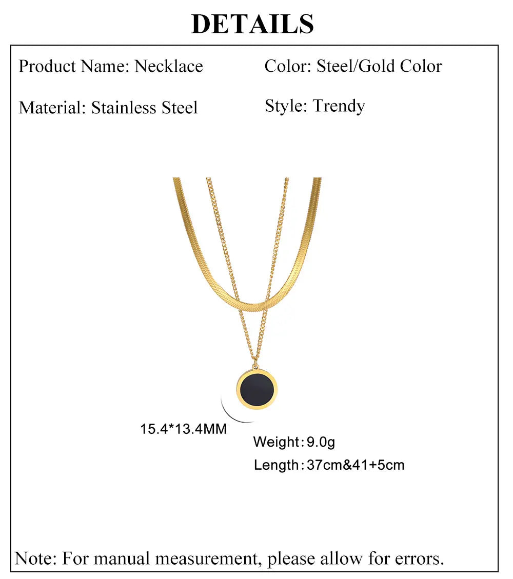 Multilayers Snake Chain Necklace Jewelry for Women Stainless Steel Disc Pendant New in Necklace Mother's Day Gift 2026