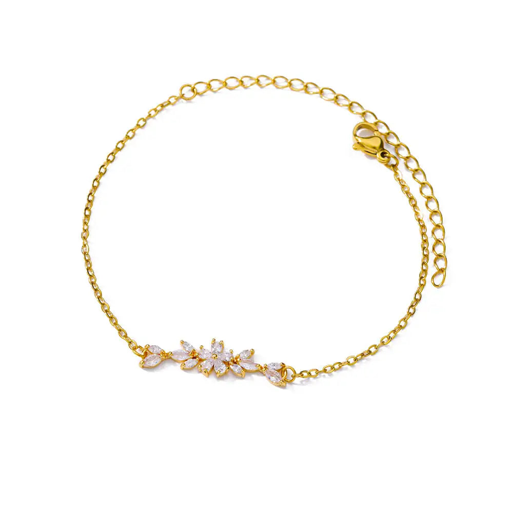 Leixure Supplies Stainless Steel Beaded Round Snake Chain Gold color Bracelets For Women - Jelwery Gifts