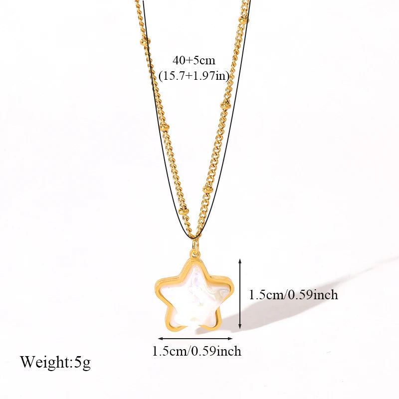 Trendy 316L Stainless Steel Gold Color Flower Floral Pendant Necklace For Women Daily Wear Exquisite Collar Neck Chain Jewelry