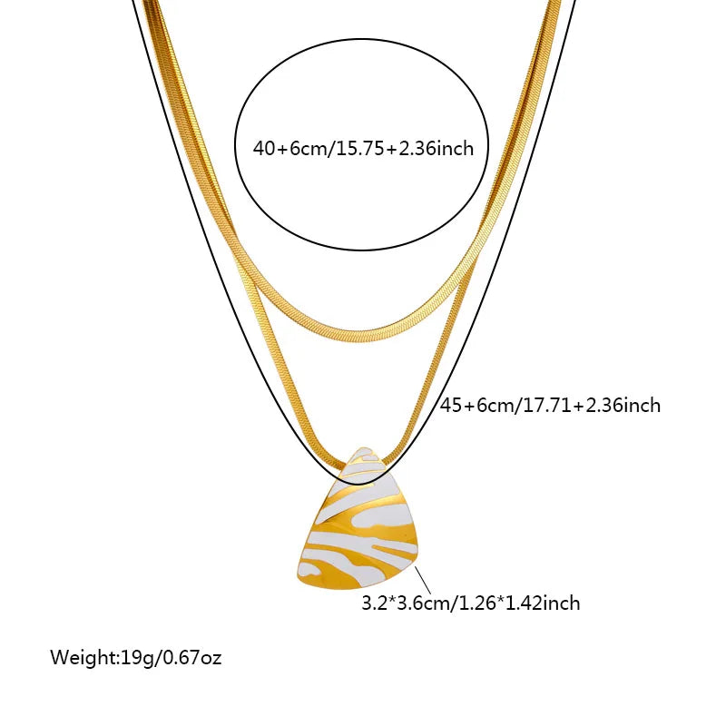 316L Stainless Steel White Tiger Stripe Necklace Earrings Ring Suit For Women Girls New Party Gift Fashion Jewelry Set