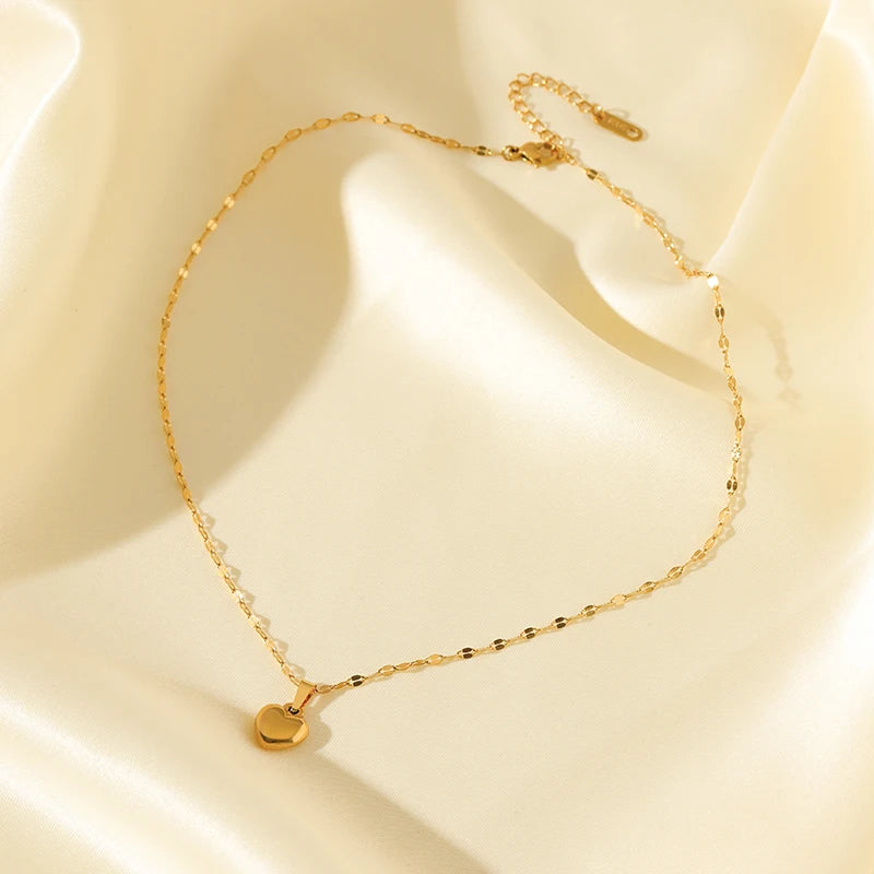 316L Stainless Steel Heart Love Necklace Bracelets Earrings Set For Women New Trendy 18K Gold Plated Waterproof Jewelry