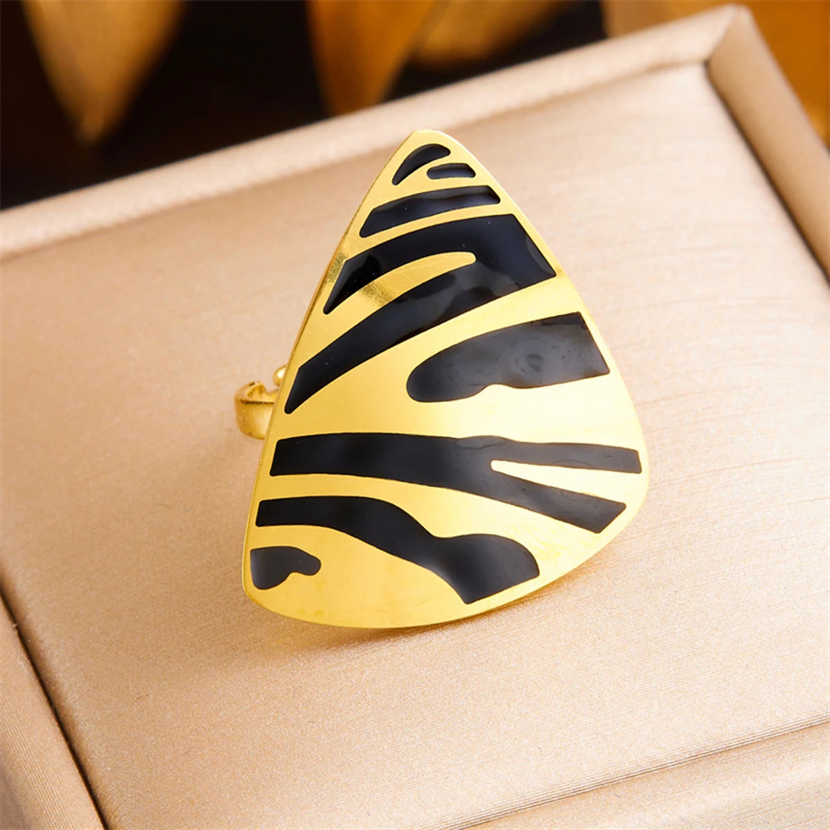 316L Stainless Steel White Tiger Stripe Necklace Earrings Ring Suit For Women Girls New Party Gift Fashion Jewelry Set