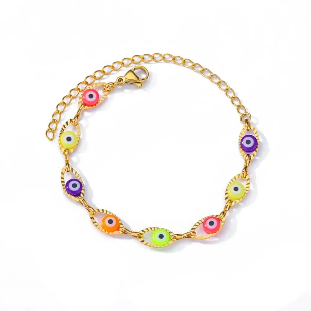 Leixure Supplies Stainless Steel Beaded Round Snake Chain Gold color Bracelets For Women - Jelwery Gifts