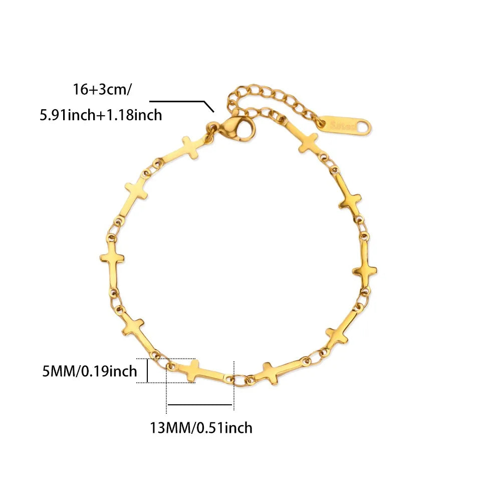 Leixure Supplies Stainless Steel Beaded Round Snake Chain Gold color Bracelets For Women - Jelwery Gifts