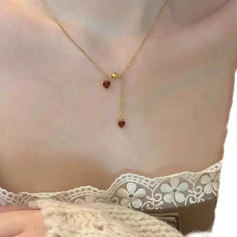 Trendy 316L Stainless Steel Gold Color Flower Floral Pendant Necklace For Women Daily Wear Exquisite Collar Neck Chain Jewelry