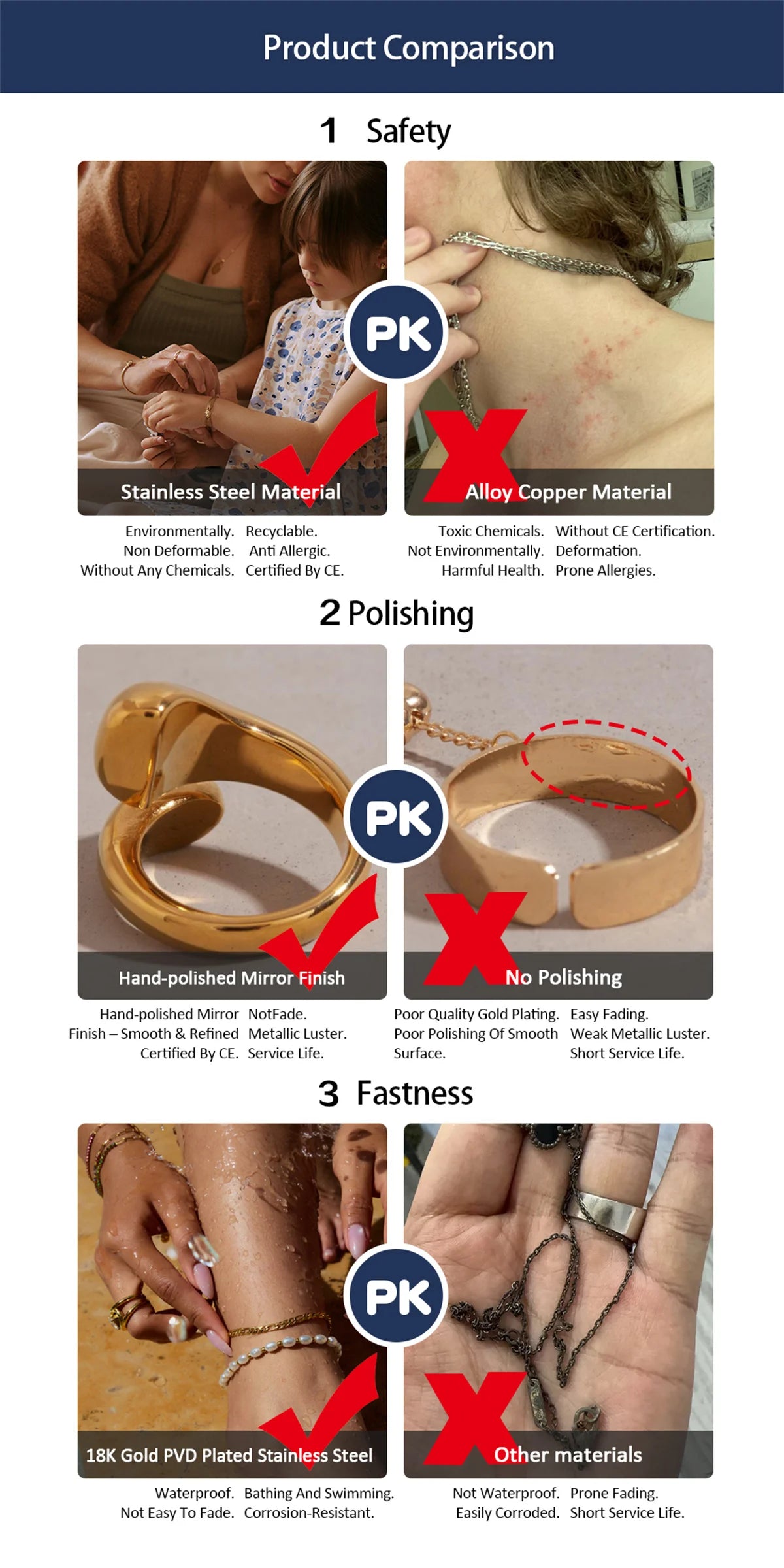 Color Shells Pendant Necklace Stainless Steel Jewelry Wholesale Summer Ocean Style Metal Shell Pendant Necklace