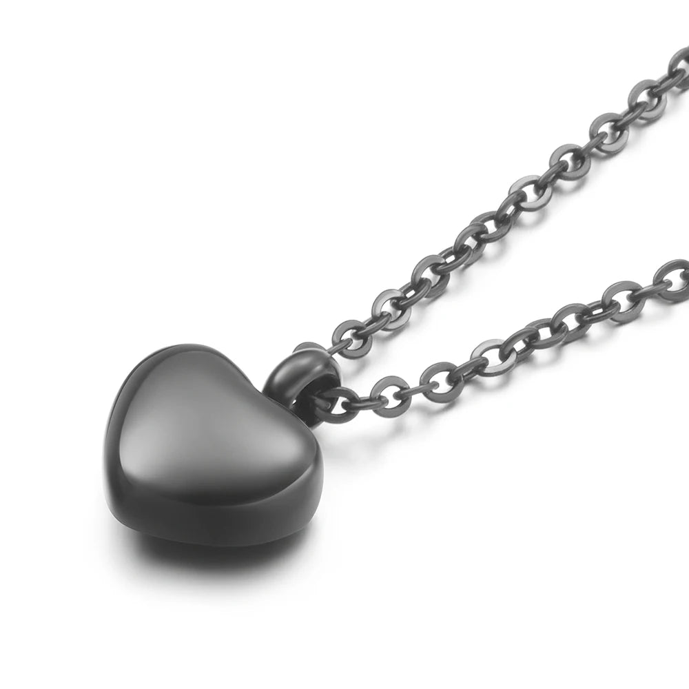 Leixure Supplies Stainless Steel Heart Memorial Urns Openable Pendant Necklace 4 Colors