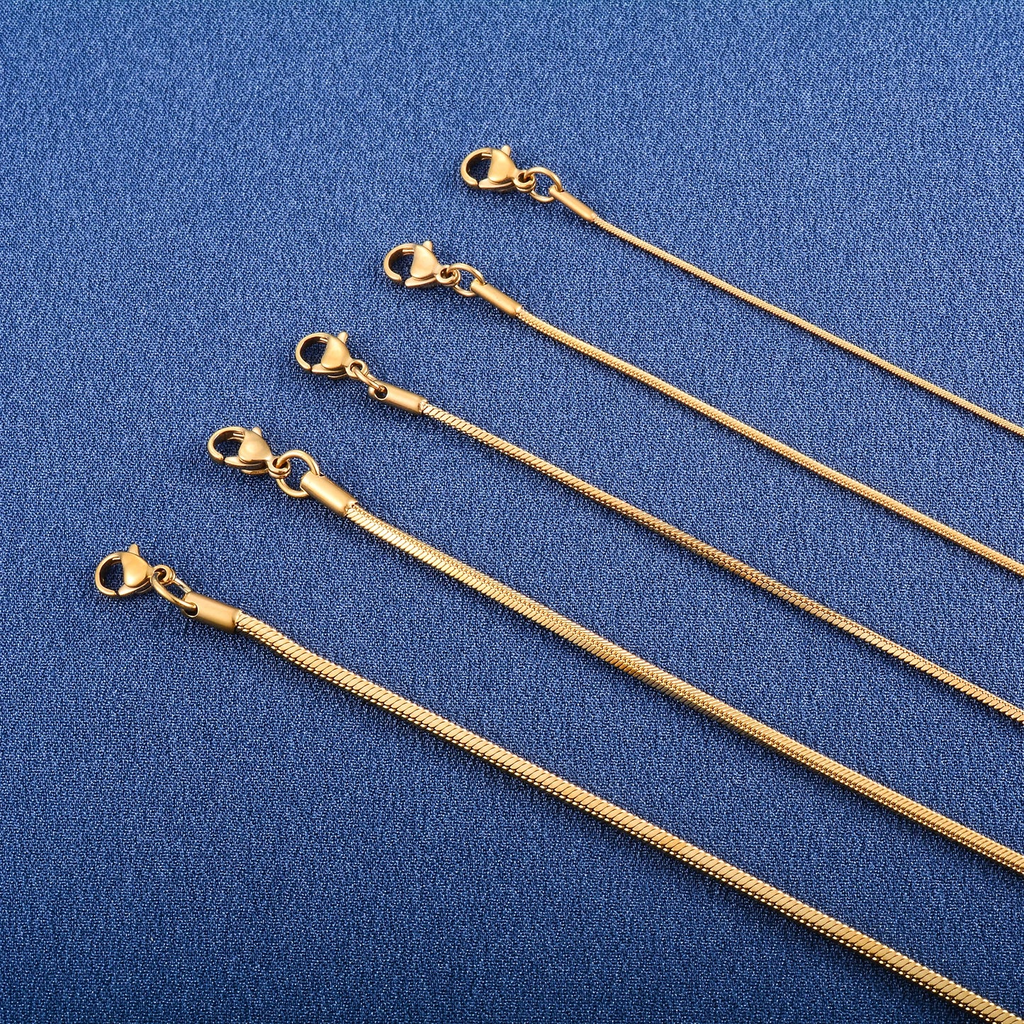 Stainless Steel Square Snake Chain Long Necklace for Women Men Choker on the Neck Collar Gold/Silver Color Jewelry Accessories