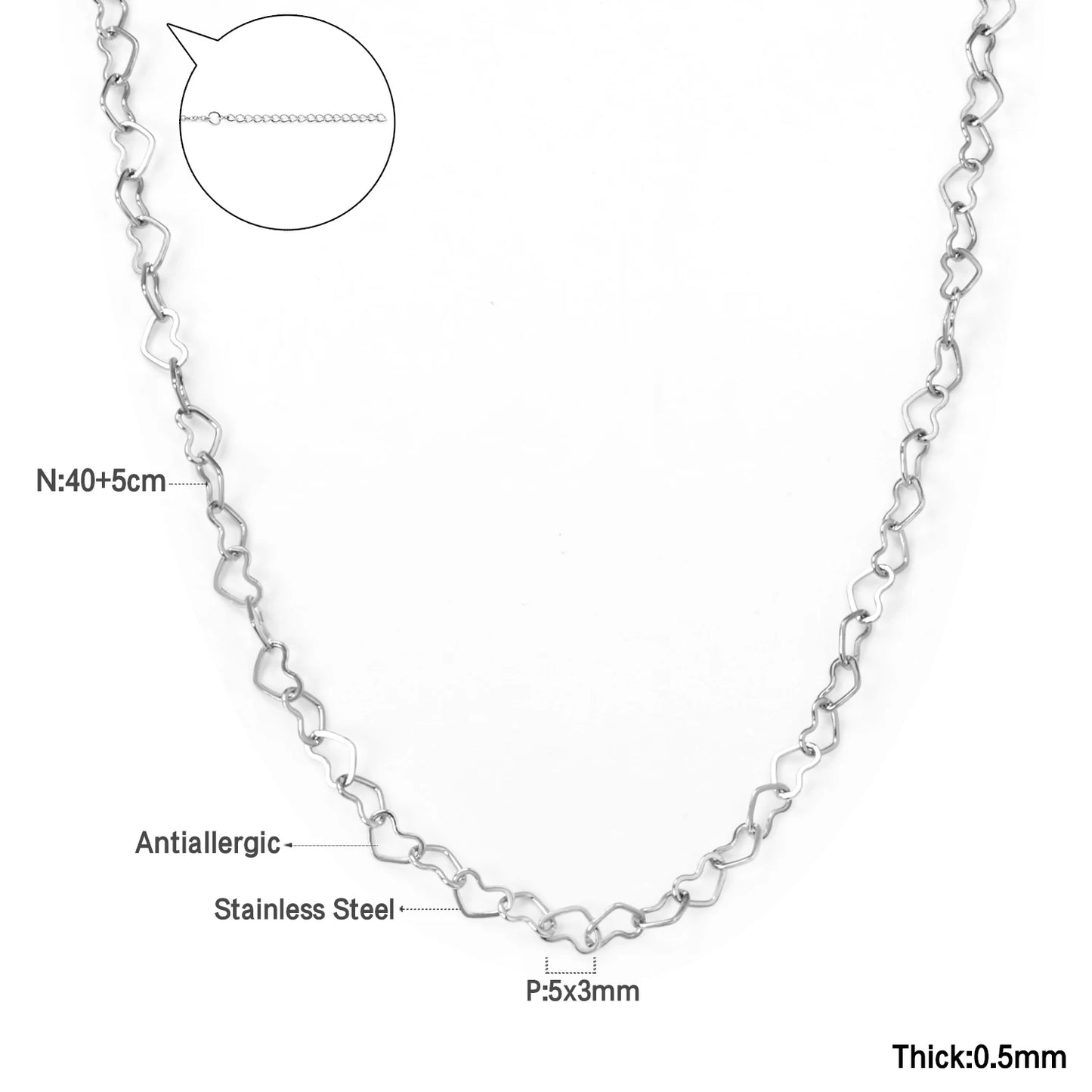 Fashion Collier Simple Heart Girls Pendant Necklace Small Love Shape Stainless Steel Hearts Clavicle Choker Jewelry