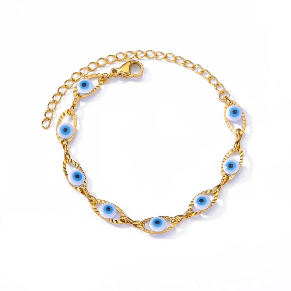 Leixure Supplies Stainless Steel Beaded Round Snake Chain Gold color Bracelets For Women - Jelwery Gifts