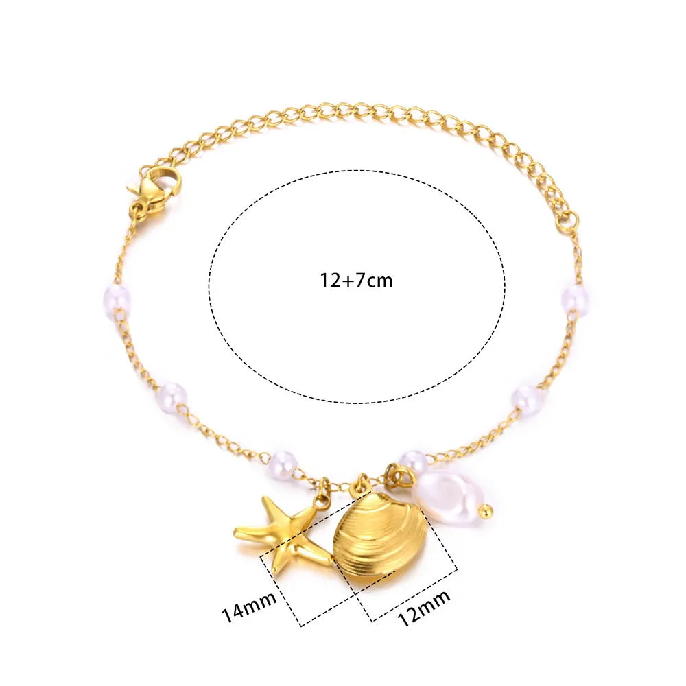 Leixure Supplies Stainless Steel Beaded Round Snake Chain Gold color Bracelets For Women - Jelwery Gifts