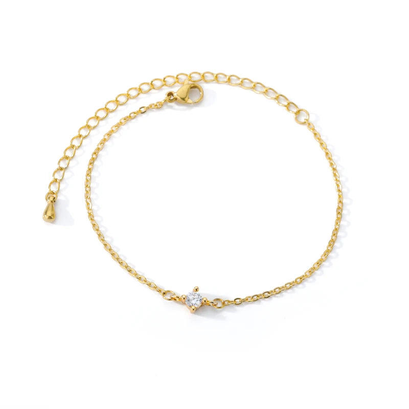 Leixure Supplies Stainless Steel Beaded Round Snake Chain Gold color Bracelets For Women - Jelwery Gifts