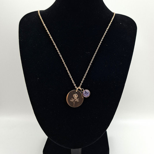 Minimalist Everyday Wear Rose Gold plated Stainless Steel Necklace with Accent Stone– The Perfect Fashion Jewelry for Women