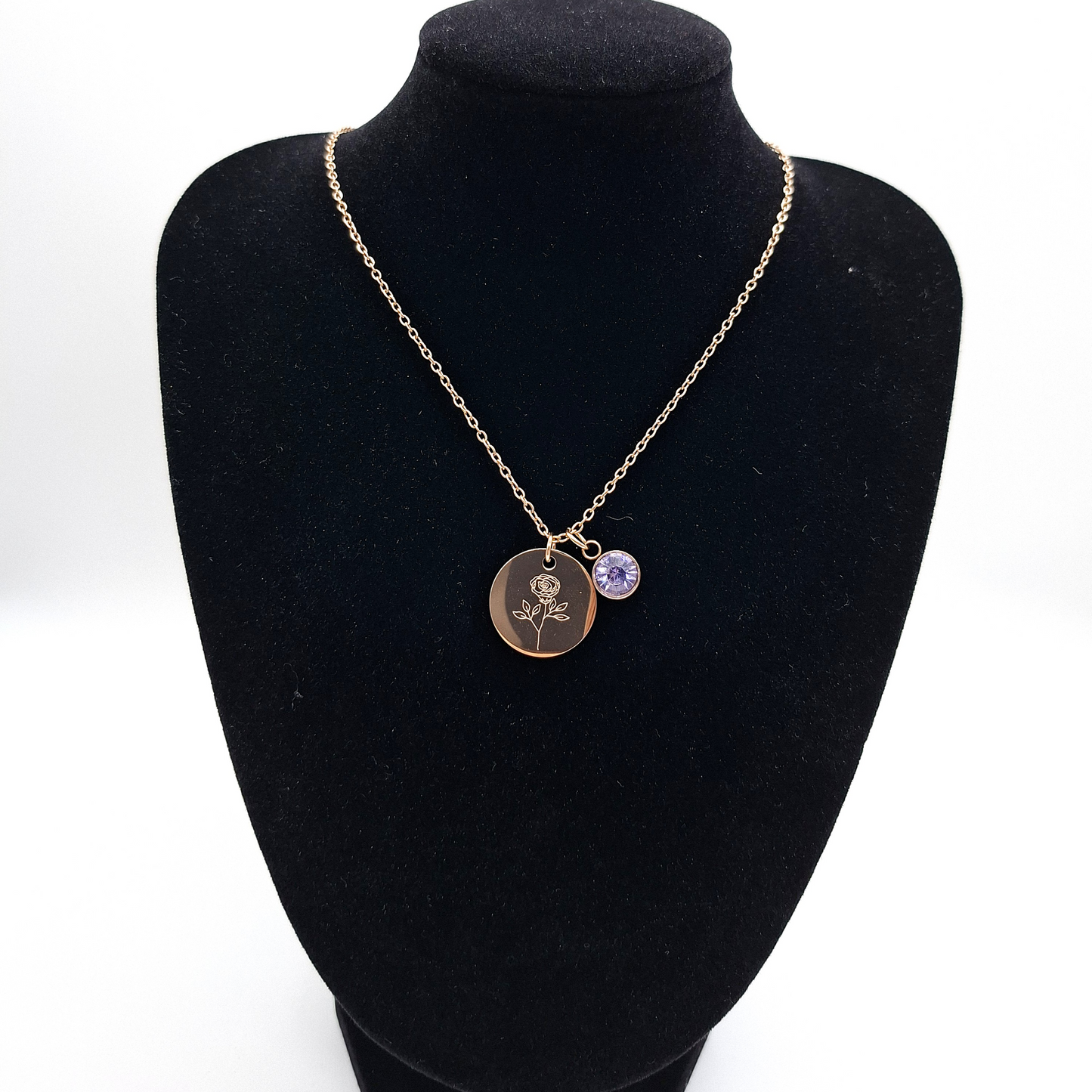 Minimalist Everyday Wear Rose Gold plated Stainless Steel Necklace with Accent Stone– The Perfect Fashion Jewelry for Women