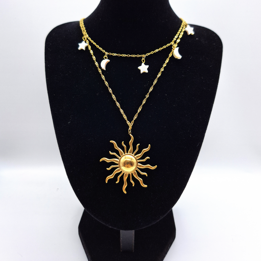 Minimalist Fashion two layer Gold plated Stainless Steel Necklace – The Perfect Layer for Fall & Winter