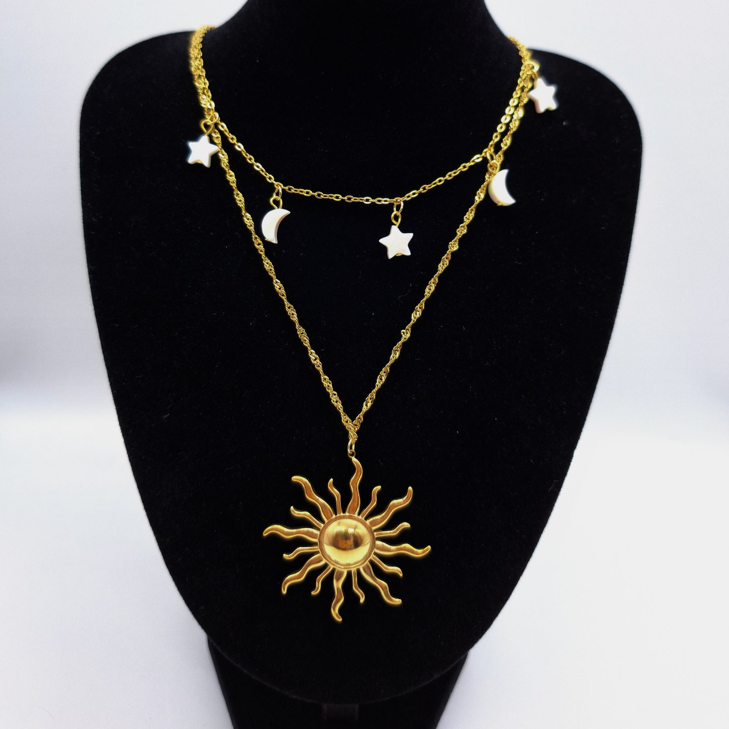 Minimalist Fashion two layer Gold plated Stainless Steel Necklace – The Perfect Layer for Fall & Winter